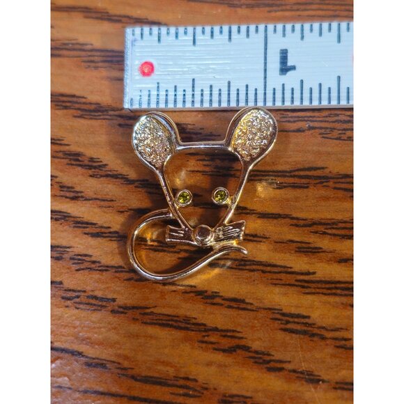 Vintage Sarah Coventry Gold-Tone Mouse Brooch Pin - Picture 4 of 7